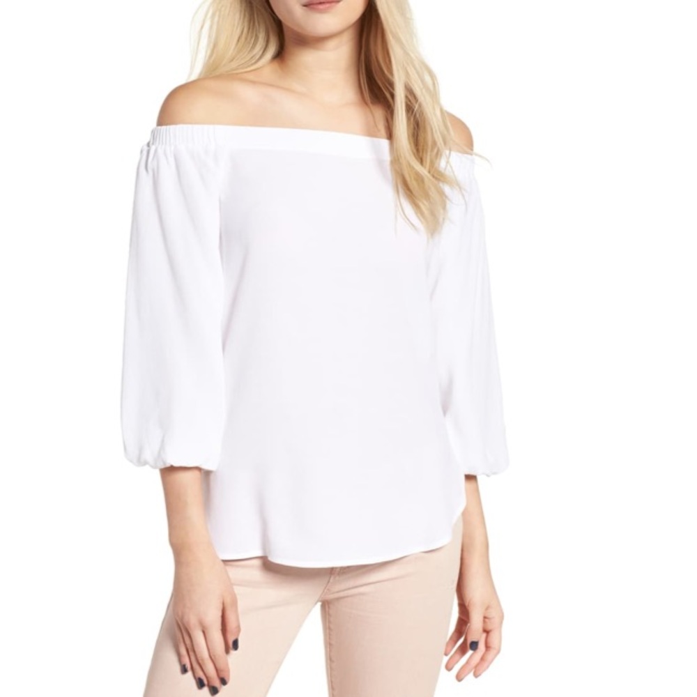 Soprano Bubble Sleeve off the Shoulder Top - Large